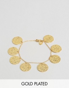Позолоченный браслет с монетками Gorjana - Золотой