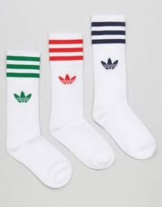 3 пары носков с логотипом‑трилистником adidas Originals - Мульти