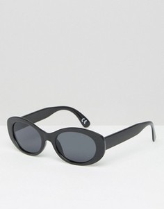 Солнцезащитные очки в черной овальной оправе ASOS - Черный