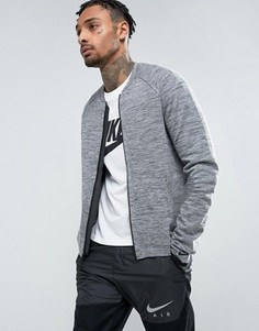 Серый бомбер из трикотажа Nike Tech 832178-060 - Серый