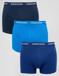 Набор из 3 пар синих боксеров-брифов Bjorn Borg - Синий