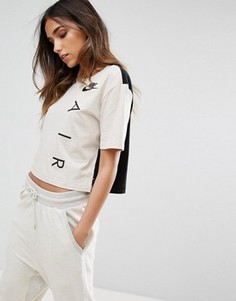Укороченный светло-бежевый топ Nike Air - Кремовый