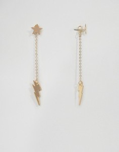 Серьги со звездочками и молниями ASOS - Золотой