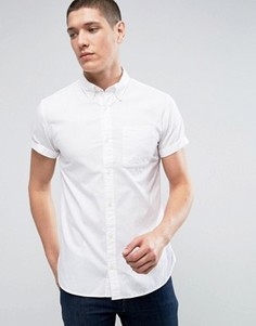 Приталенная оксфордская рубашка с короткими рукавами Jack & Jones Premium - Белый