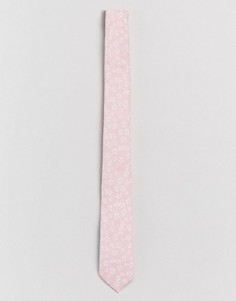 Розовый узкий галстук с цветочным принтом ASOS - Розовый