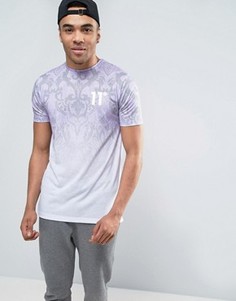 Фиолетовая футболка с барочным принтом и эффектом деграде 11 Degrees - Фиолетовый