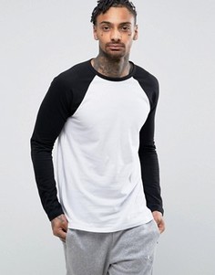 Лонгслив с контрастными рукавами реглан ASOS - Белый