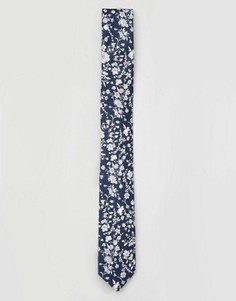 Галстук с цветочным принтом Gianni Feraud - Темно-синий
