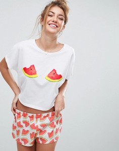 Пижамный комплект с футболкой и шортами ASOS - Мульти