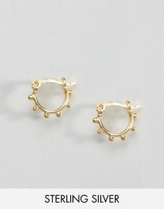 Позолоченные серебряные серьги-кольца с шариками 10мм ASOS - Золотой
