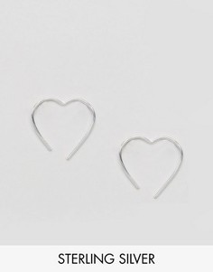 Серебряные серьги-кольца 15 мм в форме сердца ASOS - Серебряный