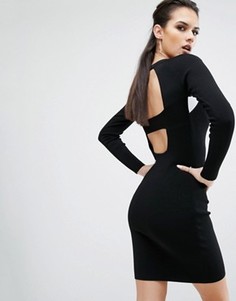 Платье с длинными рукавами и вырезами на спине Kendall + Kylie - Черный
