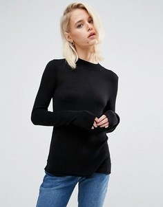 Мягкий джемпер с круглым вырезом ASOS - Черный