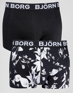 Боксеры-брифы с цветочным принтом (2 шт.) Bjorn Borg - Черный