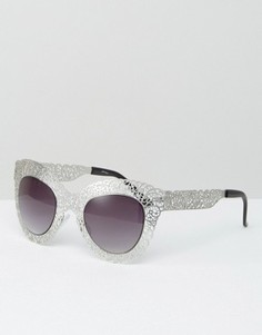Солнцезащитные очки кошачий глаз Jeepers Peepers - Серебряный
