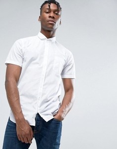 Белая узкая рубашка с короткими рукавами BOSS Orange by Hugo Boss - Белый