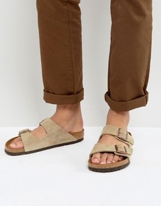Замшевые сандалии Birkenstock Arizona - Бежевый