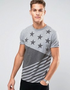 Серая меланжевая футболка со звездами и полосами Tommy Hilfiger Denim - Серый
