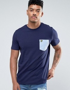 Темно-синяя футболка классического кроя с карманом и логотипом в виде орла Lyle & Scott - Темно-синий