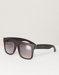 Солнцезащитные очки в стиле oversize с прямым верхом и градиентными стеклами South Beach - Черный