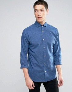 Рубашка узкого кроя Selected Homme - Синий