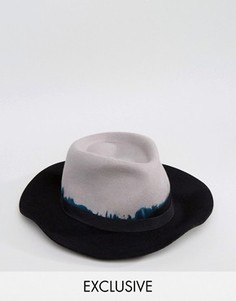 Черная структурированная шляпа с эффектом деграде Reclaimed Vintage Inspired - Черный