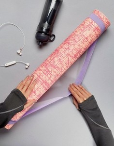 Коврик для занятий йогой толщиной 4 мм с принтом Elle Sport - Розовый