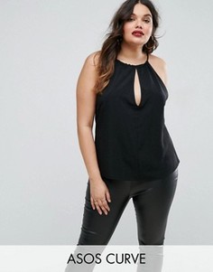 Топ с завязкой на шее ASOS CURVE - Черный