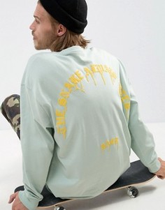 Oversize-лонгслив с принтом на спине ASOS - Синий