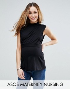 Топ с высокой горловиной ASOS Maternity NURSING - Черный