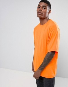 Ярко-оранжевая oversize-футболка Granted - Оранжевый