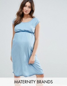 Джинсовое платье с короткими рукавами Mama.Licious - Синий