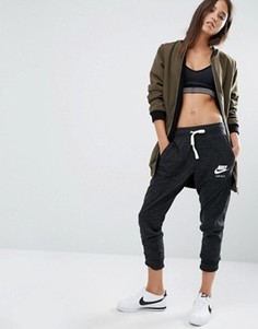Выбеленные спортивные штаны с маленьким логотипом Nike - Серый