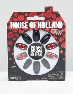 Накладные ногти House Of Holland By Elegant Touch - Cross My Heart - Черный