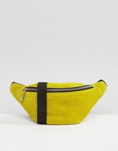 Замшевая сумка-кошелек на пояс ASOS - Желтый