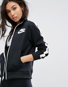 Черная спортивная куртка с высоким воротом Nike - Черный