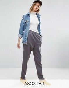 Суженные книзу брюки-галифе ASOS TALL - Серый