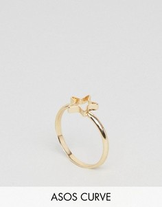 Кольцо со звездой ASOS CURVE - Золотой