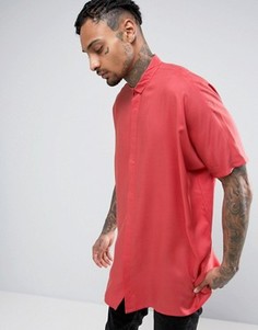 Розовая oversize-рубашка из вискозы ASOS - Розовый