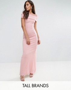 Платье макси со спущенными плечами City Goddess Tall - Розовый