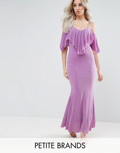 Платье макси с оборкой City Goddess Petite - Фиолетовый