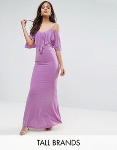 Платье макси с оборкой City Goddess Tall - Фиолетовый