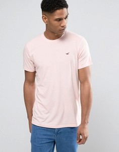 Розовая узкая футболка с логотипом Hollister Must Have - Розовый