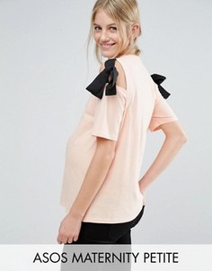 Топ с открытыми плечами и ткаными лентами ASOS Maternity PETITE - Розовый