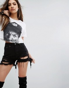 Кроп-топ с принтом PrettyLittleThing - Белый