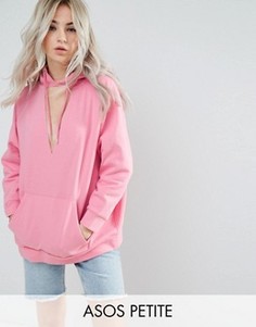 Oversize-худи с вырезом на груди ASOS PETITE - Розовый