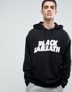 Oversize-худи с принтом ASOS - Черный