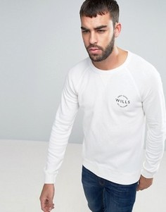 Белый свитшот бойфренда с маленьким логотипом Jack Wills Bridgend - Белый