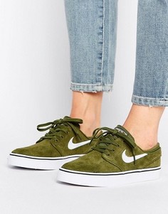 Кроссовки цвета хаки Nike SB Zoom Janoski - Зеленый