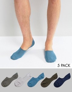 Набор из 5 пар незаметных носков ASOS - Мульти
